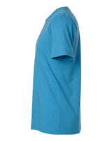 Pretreated Tultex 602CVC Unisex Combed CVC T-Shirt - Heather Aquamarine - Side