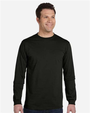 Pretreated econscious EC1500 Unisex Classic Long Sleeve T-Shirt - Black - On Model