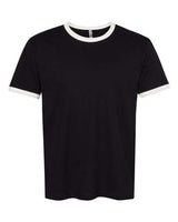 Pretreated Next Level 3604 Unisex Cotton Ringer Tee - Black/ Natural