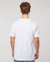 Pretreated Tultex 293 Unisex Heavyweight Jersey Pocket T-Shirt - White - On Model - Back