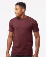 Pretreated Tultex 290 Unisex Heavyweight Jersey T-Shirt - Burgundy - On Model