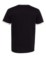 Pretreated Next Level 3604 Unisex Cotton Ringer Tee - Black/ Natural - Back