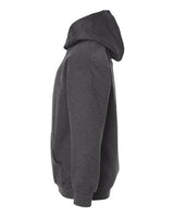 Pretreated Tultex 320Y Youth Hooded Sweatshirt - Heather Charcoal - Side