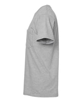 Pretreated Tultex 293 Unisex Heavyweight Jersey Pocket T-Shirt - Heather Grey - Side