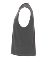 Pretreated American Apparel 207GD Unisex Heavyweight Cotton Garment-Dyed Boxy Muscle Tee - Faded Black - Side