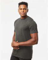 Pretreated Tultex 290 Unisex Heavyweight Jersey T-Shirt - Charcoal - On Model - Side