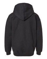 Pretreated Tultex 320Y Youth Hooded Sweatshirt - Heather Graphite - Back