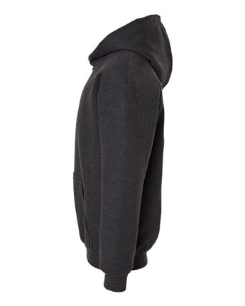Pretreated Tultex 320Y Youth Hooded Sweatshirt - Heather Graphite - Side