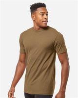 Pretreated Tultex 290 Unisex Heavyweight Jersey T-Shirt - Desert Brown - On Model - Side