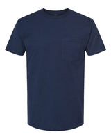 Pretreated Tultex 293 Unisex Heavyweight Jersey Pocket T-Shirt - Navy