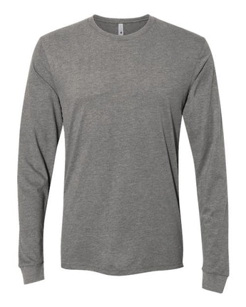 Pretreated Next Level 6411 Unisex Sueded Long Sleeve Tee - Dark Heather Grey