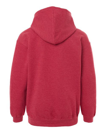 Pretreated Tultex 320Y Youth Hooded Sweatshirt - Heather Red - Back