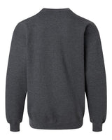 Pretreated Gildan SF000B Youth Softstyle Midweight Crewneck Sweatshirt - Dark Heather - Back