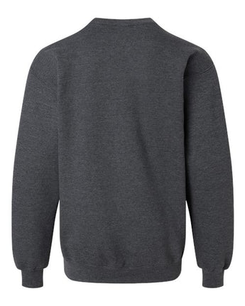 Pretreated Gildan SF000B Youth Softstyle Midweight Crewneck Sweatshirt - Dark Heather - Back