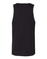 Pretreated Next Level 3633 Unisex Cotton Tank - Black/ Heather Grey - Back