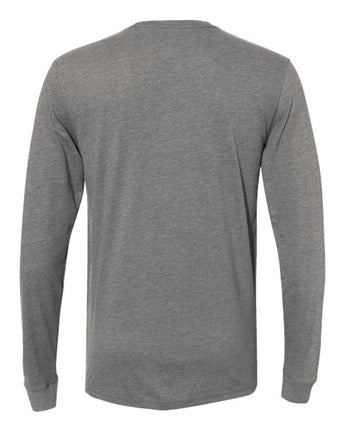 Pretreated Next Level 6411 Unisex Sueded Long Sleeve Tee - Dark Heather Grey - Back