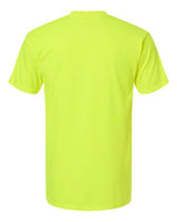 Pretreated Tultex 293 Unisex Heavyweight Jersey Pocket T-Shirt - Safety Green - Back