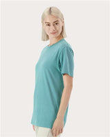 Pretreated American Apparel 5389 Unisex Sueded Tee - Sueded Arctic - On Model - Side