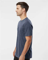Pretreated Tultex 290 Unisex Heavyweight Jersey T-Shirt - Heather Denim - On Model - Side