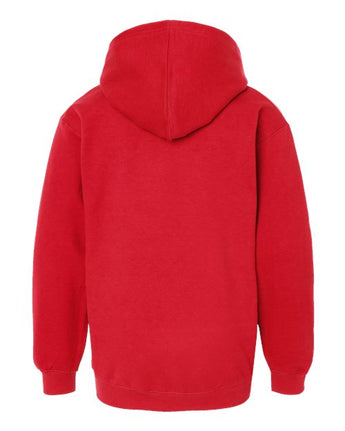 Pretreated Tultex 320Y Youth Hooded Sweatshirt - Red - Back