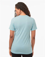 Pretreated Tultex 602CVC Unisex Combed CVC T-Shirt - Heather Ice Blue - On Model - Back