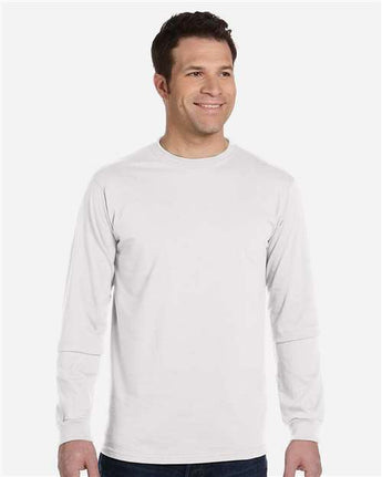 Pretreated econscious EC1500 Unisex Classic Long Sleeve T-Shirt - White - On Model
