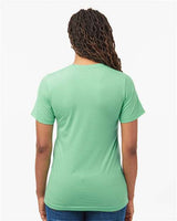 Pretreated Tultex 602CVC Unisex Combed CVC T-Shirt - Heather Light Mint - On Model - Back