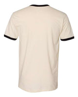 Pretreated Next Level 3604 Unisex Cotton Ringer Tee - Natural/ Black - Back