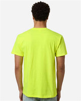 Pretreated Tultex 290 Unisex Heavyweight Jersey T-Shirt - Safety Green - On Model - Back