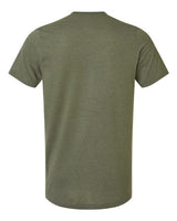 Pretreated Tultex 602CVC Unisex Combed CVC T-Shirt - Heather Military Green - Back