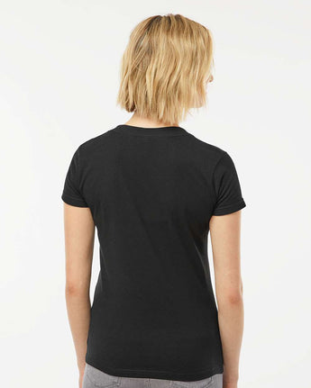 Pretreated Tultex 214 Women's Fine Jersey V-Neck T-Shirt - Back