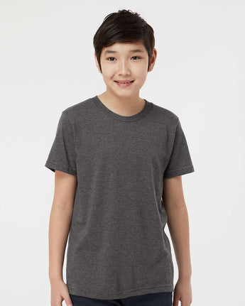 Pretreated Tultex 235 Youth Fine Jersey T-Shirt - Heather Charcoal
