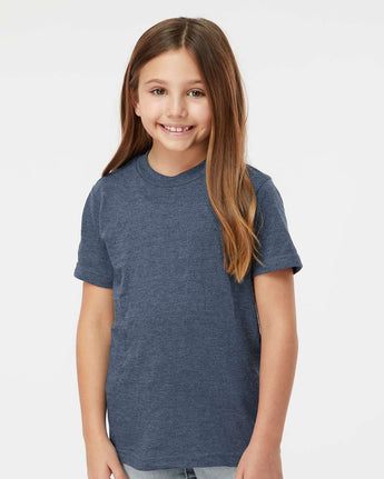 Pretreated Tultex 235 Youth Fine Jersey T-Shirt - Heather Denim