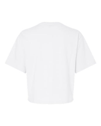 Pretreated American Apparel 102 Women's Fine Jersey Mid-Length Boxy Tee - White - Back