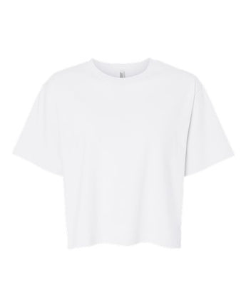 Pretreated American Apparel 102 Women's Fine Jersey Mid-Length Boxy Tee - White