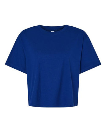 Pretreated American Apparel 102 Women's Fine Jersey Mid-Length Boxy Tee - Lapis