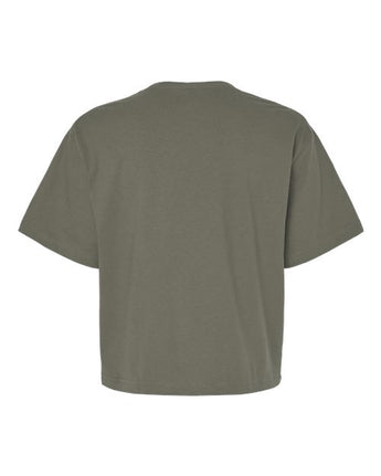 Pretreated American Apparel 102 Women's Fine Jersey Mid-Length Boxy Tee - Lieutenant - Back