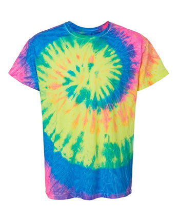 Pretreated Colortone 1000 Unisex Multi-Color Tie-Dyed T-Shirt - Neon Rainbow