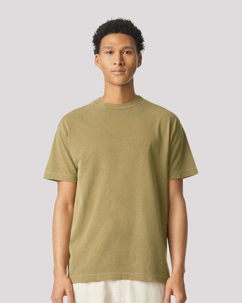 Pretreated American Apparel 1301GD Unisex Garment-Dyed Heavyweight Cotton Tee - Faded Army