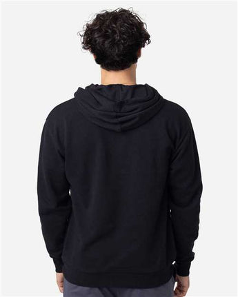 Pretreated econscious EC5300 Unisex Reclaimist Fiber Hooded Sweatshirt - Black - On Model - Back