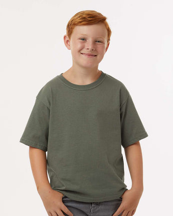 Pretreated M&O 4850 Youth Gold Soft Touch T-Shirt - Military Green