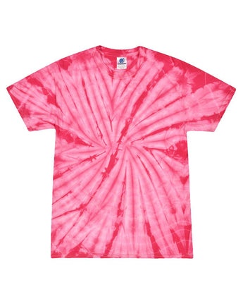 Pretreated Colortone 1000 Unisex Multi-Color Tie-Dyed T-Shirt - Spider Pink