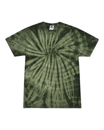 Pretreated Colortone 1000 Unisex Multi-Color Tie-Dyed T-Shirt - Spider Green