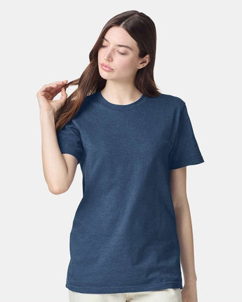 Pretreated American Apparel 2001CVC Unisex CVC Tee - Heather Sea Blue