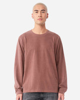 Pretreated BELLA+CANVAS 4851GD Unisex Heavyweight Garment-Dyed Long Sleeve Tee - Washed Chestnut
