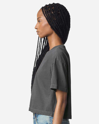 Pretreated American Apparel 1302GD Women's Garment-Dyed Heavyweight Cropped Tee - Side