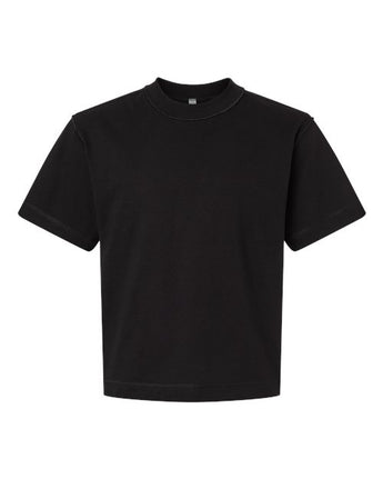 Pretreated American Apparel 13ML0 Unisex Heavyweight Cotton Boxy Tee - Black