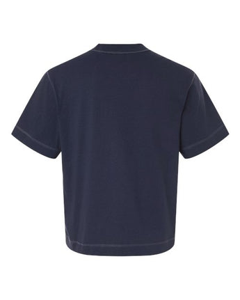 Pretreated American Apparel 13ML0 Unisex Heavyweight Cotton Boxy Tee - Navy - Back