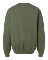 Pretreated Gildan SF000B Youth Softstyle Midweight Crewneck Sweatshirt - Military Green - Back