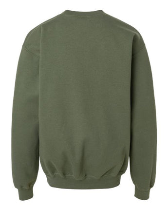 Pretreated Gildan SF000B Youth Softstyle Midweight Crewneck Sweatshirt - Military Green - Back